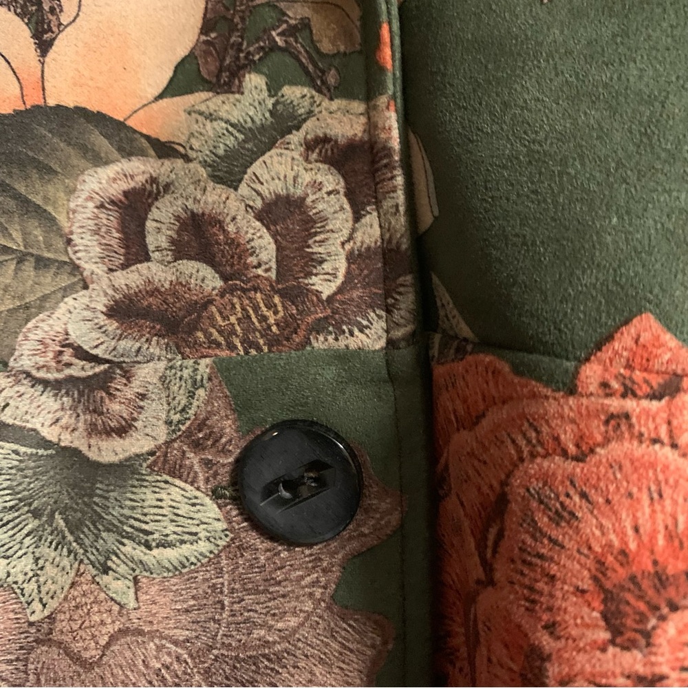 Anis.A Floral blooming soft asymmetrical button coat wearable art M - Picture 11 of 17
